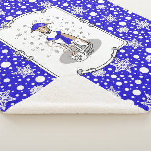 Winter Blue Whippet Snow Scarf - Fawn & white Nied Sherpadecke