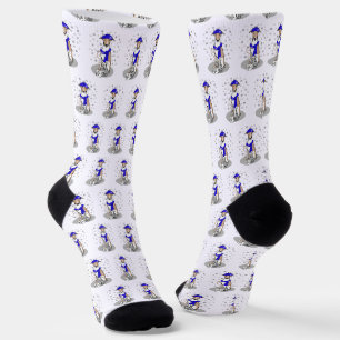 Winter Blue Whippet Snow Scarf - Fawn & white Nied Socken