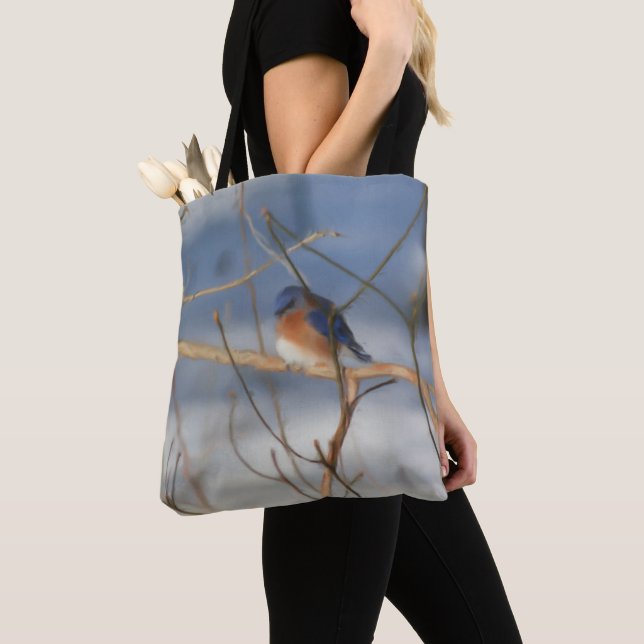 Winter Bluebird Nature Art Tasche (Von Nahem)