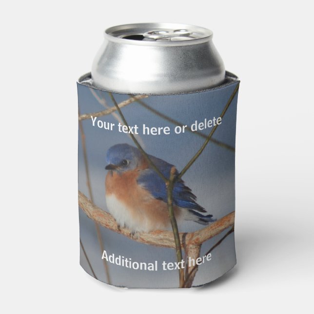 Winter Bluebird Personalisiert Dosenkühler (Kanne Vorderseite)