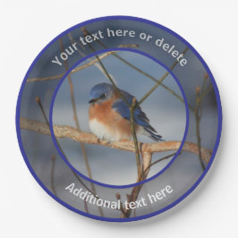 Winter Bluebird Personalisiert Party Pappteller