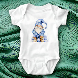 Winter Blues Gnome Baby Strampler
