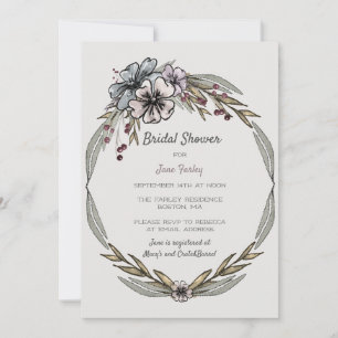 Winter Blume Brautdusche Einladung