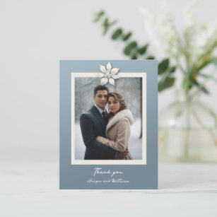 Winter Blume Hochzeit Foto Vielen Dank Postkarte