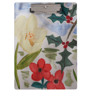Winter Blume & Holly Klemmbrett