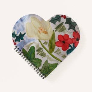 Winter Blume & Holly Notizbuch