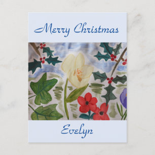 Winter Blume & Weihnachten Postkarte