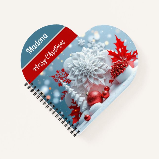 Winter-Blütenkomposition Notizbuch (Vorderseite)