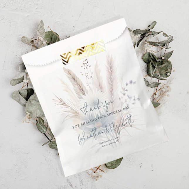 Winter Boho Floral | Gastgeschenk Hochzeit Geschenktütchen (White Winter Boho Floral Wedding Favor Bags)