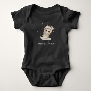 Winter-Boho-Pinguin mit Sternen und Text-Kinderwag Baby Strampler