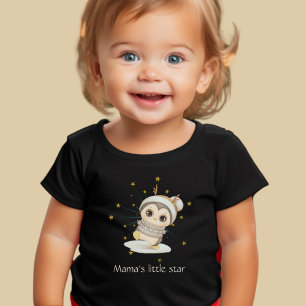 Winter Boho Pinguin mit Sternen und Text Kleinkind T-shirt
