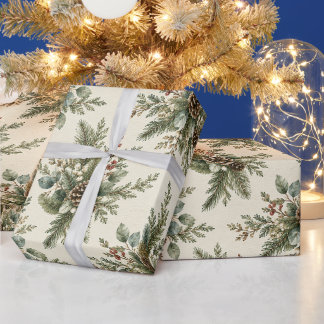 Winter Botanica Signature Kiefern- und Eukalyptus- Geschenkpapier