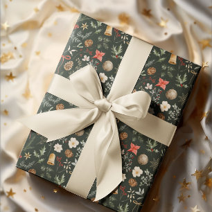 Winter Botanical Festive Weihnachten Geschenkpapier