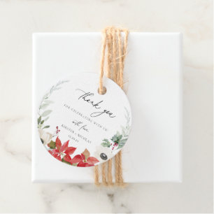Winter Botanical Floral Wedding Vielen Dank Geschenkanhänger
