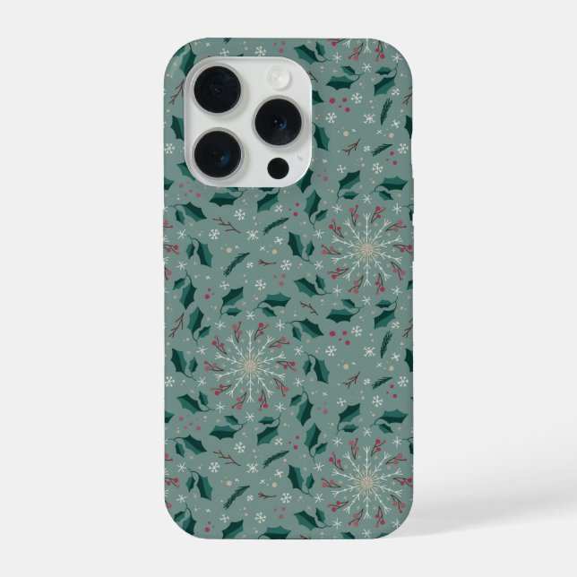 Winter Botanical Snowflake IPhone Case iPhone 15 Pro Hülle (Rückseite)