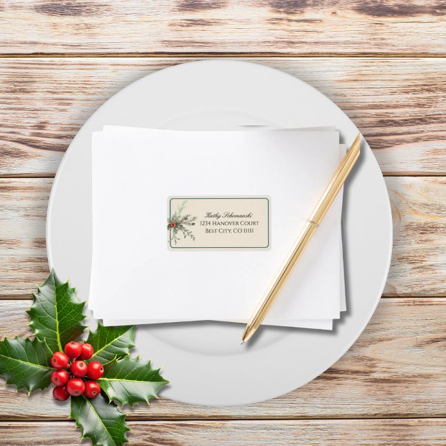 Winter Botanicals Christmas Party Foliage Address Adressaufkleber (Von Creator hochgeladen)