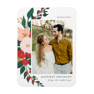 Winter Botanicals   Holiday Foto Magnet