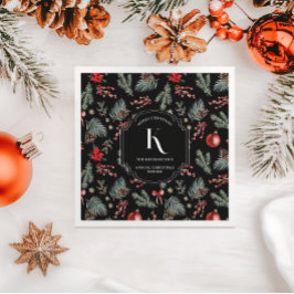 Winter Botanicals | Monogramm Weihnachten Serviette