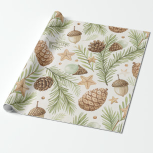 Winter Botanicals & Schneeflocken - Rustikale Feie Geschenkpapier