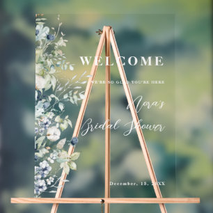 Winter Botanische Border Bridal Dusche Willkommen Acrylschild