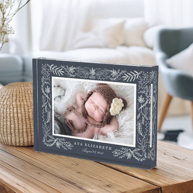 Winter Botanischer Rahmen | Baby Fotoblock (Von Creator hochgeladen)