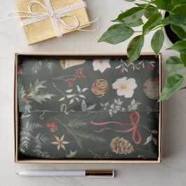 Winter Botanisches Festfest Weihnachten Seidenpapier