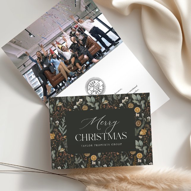 Winter Botanisches Geschäft oder Unternehmen Feiertagskarte (Von Creator hochgeladen)