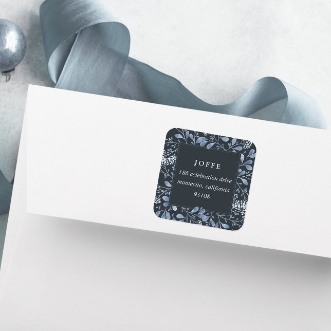 Winter Bouquet Rücksendeadresse Quadratischer Aufkleber (Von Creator hochgeladen)