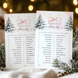 Winter Bow, der Mama Best Baby Shower Game kennt