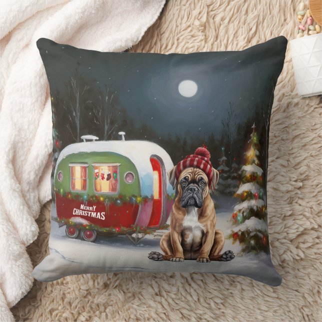 Winter Boxer Caravan Weihnachtsabenteuer Kissen (Decke)