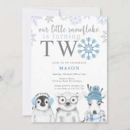 Winter Boy 2. Geburtstag Einladung