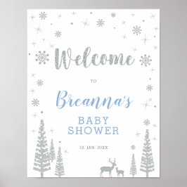Winter Boy Baby Dusche Begrüßungszeichen Party Poster