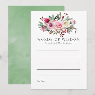 Winter Brautparty Floral Advice für zukünftige Bra Einladung