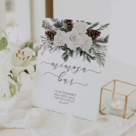 Winter Brautparty Mimosa Bar Sockelschild