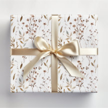 Winter Brown Hübsche Blume und Blätter Muster