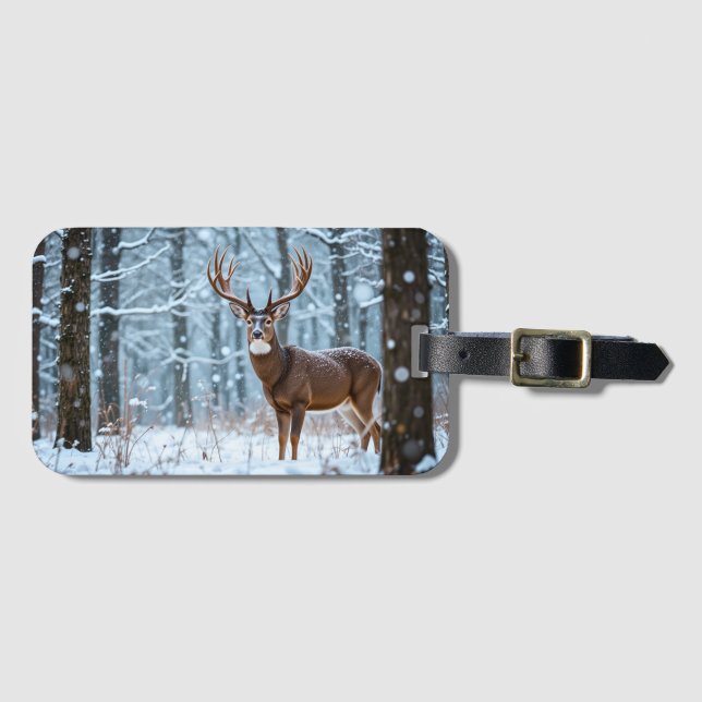 Winter Buck Gepäcktag Gepäckanhänger (Vorderseite (Horizontal))