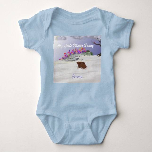 Winter Bunny Baby Strampler (Vorderseite)