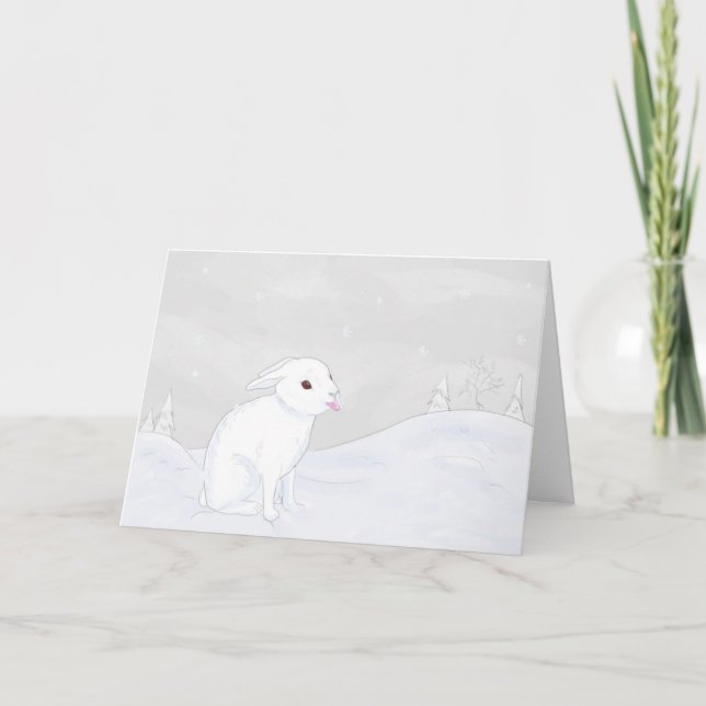 Winter Bunny Folded Card Karte (Vorderseite)