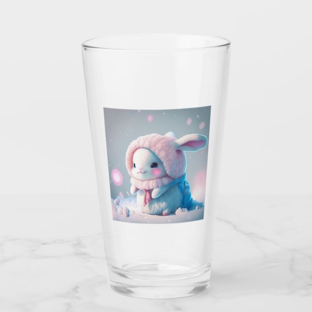 Winter Bunny Glass Tumbler (Vorderseite)