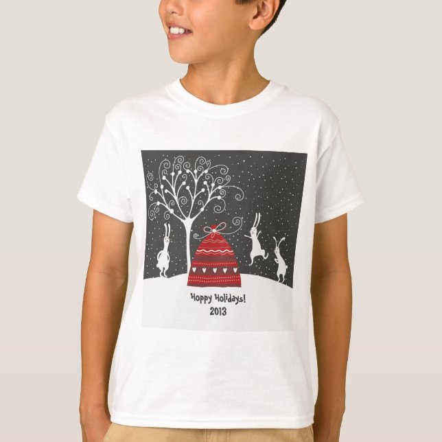 Winter Bunny Hoppy T - Shirt (Vorderseite)