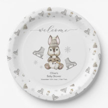 Winter Bunny Ice Skate Baby Shower Welcome 