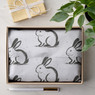 Winter Bunny – Schneekaninchen-Illustration auf Seidenpapier
