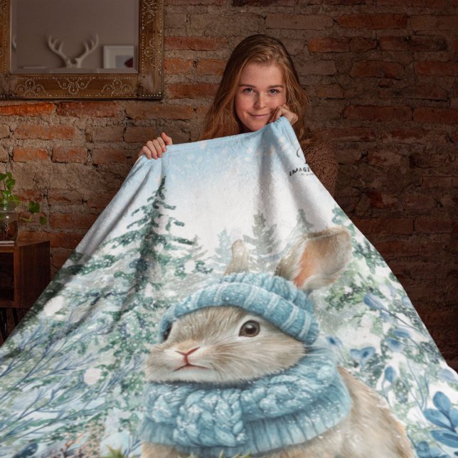 Winter Bunny Watercolor Sherpadecke (Winter Bunny Watercolor Sherpa Blanket
)