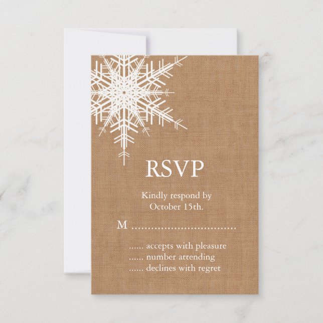 Winter Burlap UAWG RSVP Karte (Vorderseite)