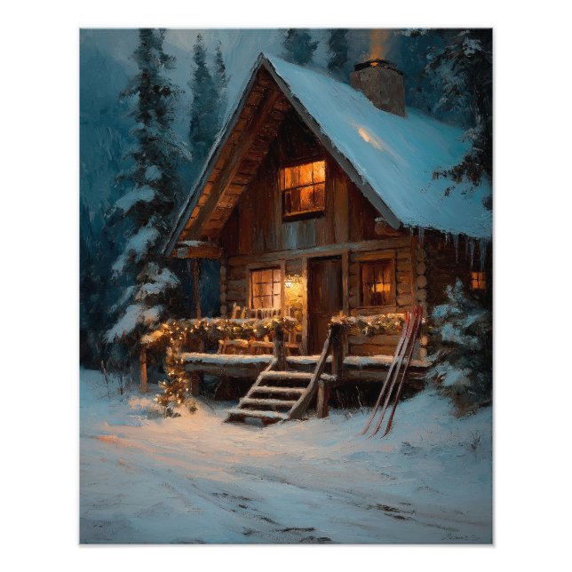 Winter Cabin Christmas Poster (Vorne)