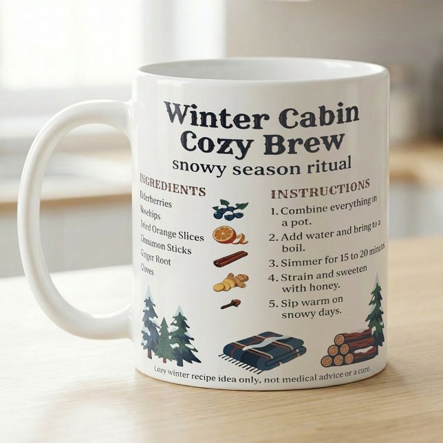 Winter Cabin Simmer Recipe Cozy Nights Kaffeetasse (Von Creator hochgeladen)