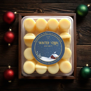 Winter-Cabin-Wachs-Schmelzen-Rundes-Unternehmens-S Runder Aufkleber