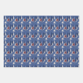 Winter Cabin Wrapping Paper Set von 3 Blättern Geschenkpapier Set