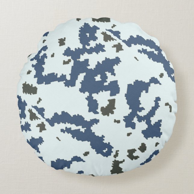 Winter Camouflage Rundes Kissen (Vorderseite)