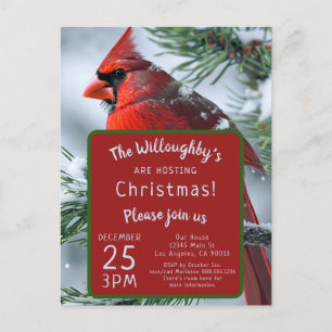 Winter Cardinal RIP Gedenk-Weihnachts-Hochzeit Postkarte